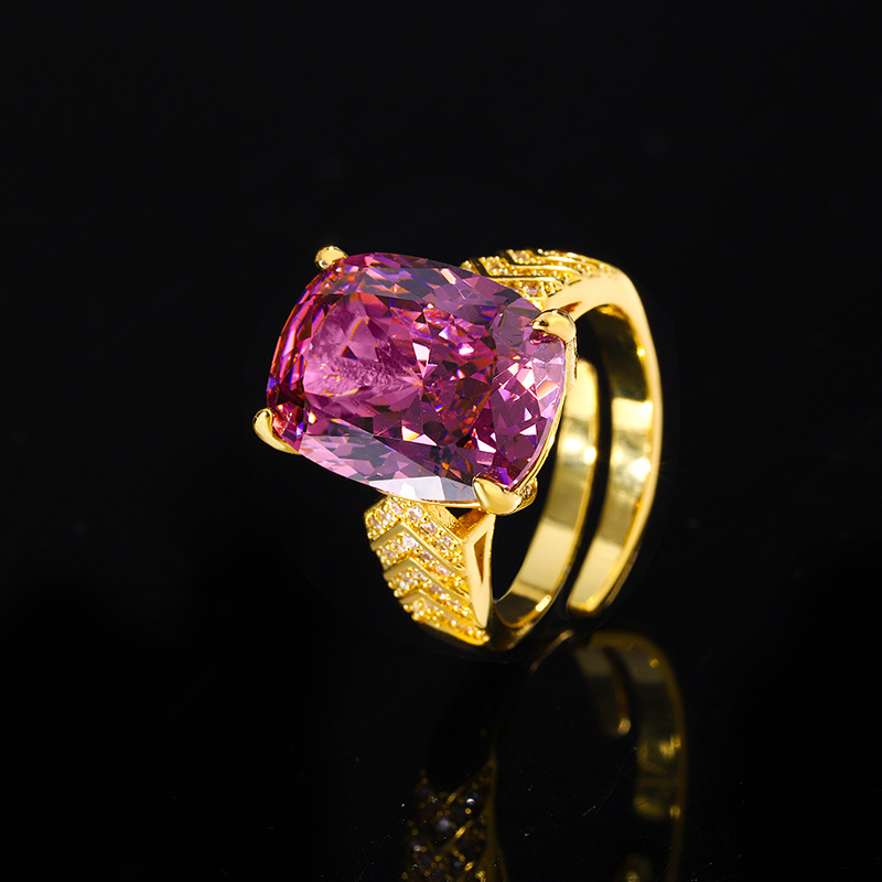 Bague nid d'oiseau doré ajustable avec rose séchée
