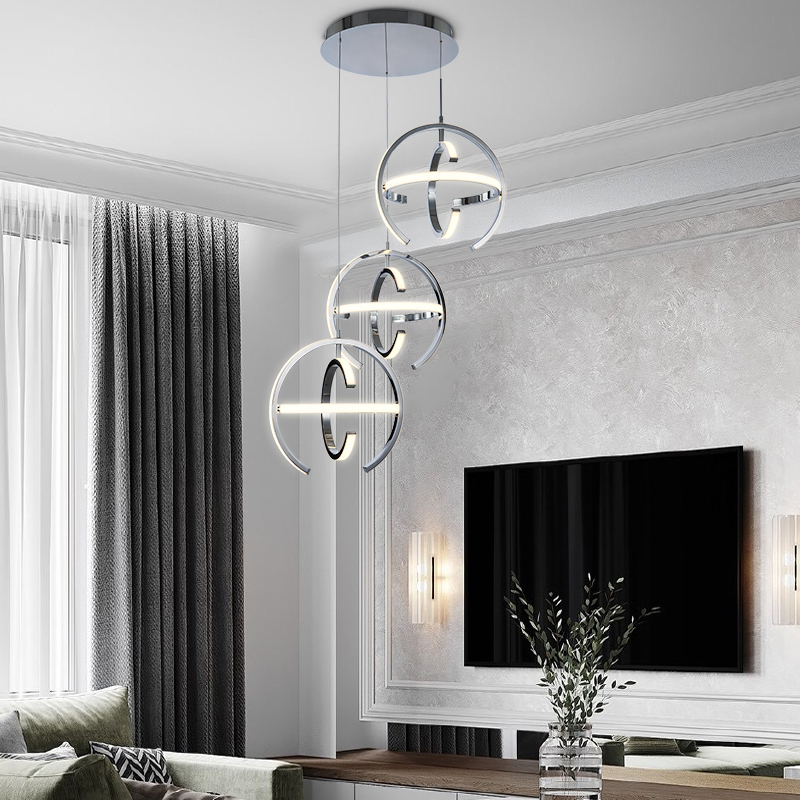 Zun Design chrome Painting modern Aluminium golden global pendant lighting chandelier fixture for kitchen living room
