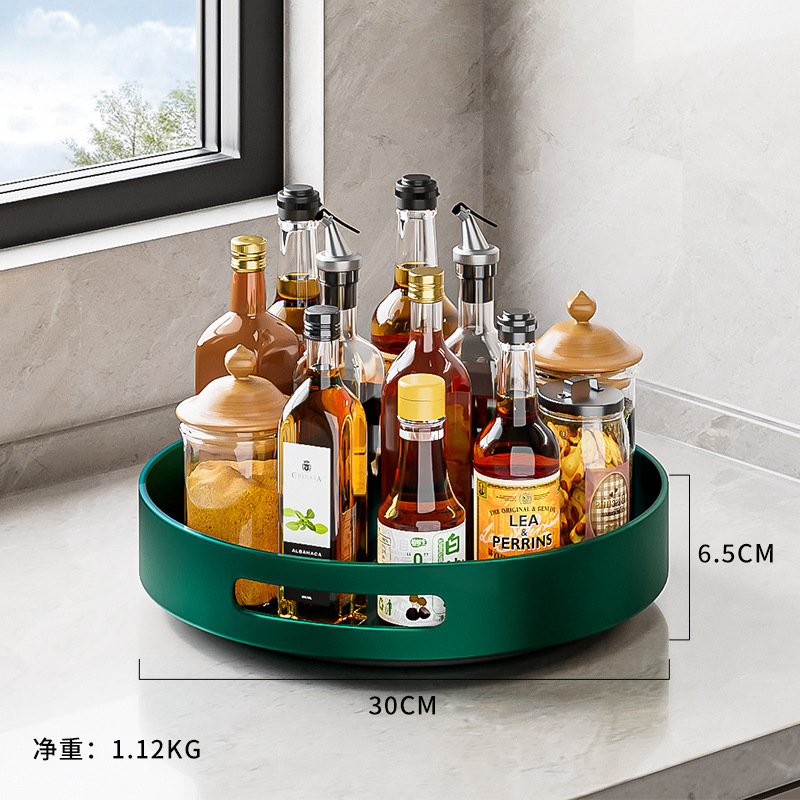 Dark green round plate, 30*30*6.5 cm (large)