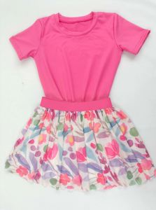 ट्रेंडी बच्चों की लड़की 2 टुकड़े ग्रीष्मकालीन कपड़ों के साथ बाल सादे शर्ट सेट थोक लड़की गर्मियों के कपड़े सेट - Product Image 3