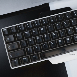 HZGAMER 108keys Black Transparent White Print Keycap Set, Original <strong>Computer</strong> Mechanical <strong>Keyboard</strong> CHERRY OEM Profile Keycaps - Product Image 3