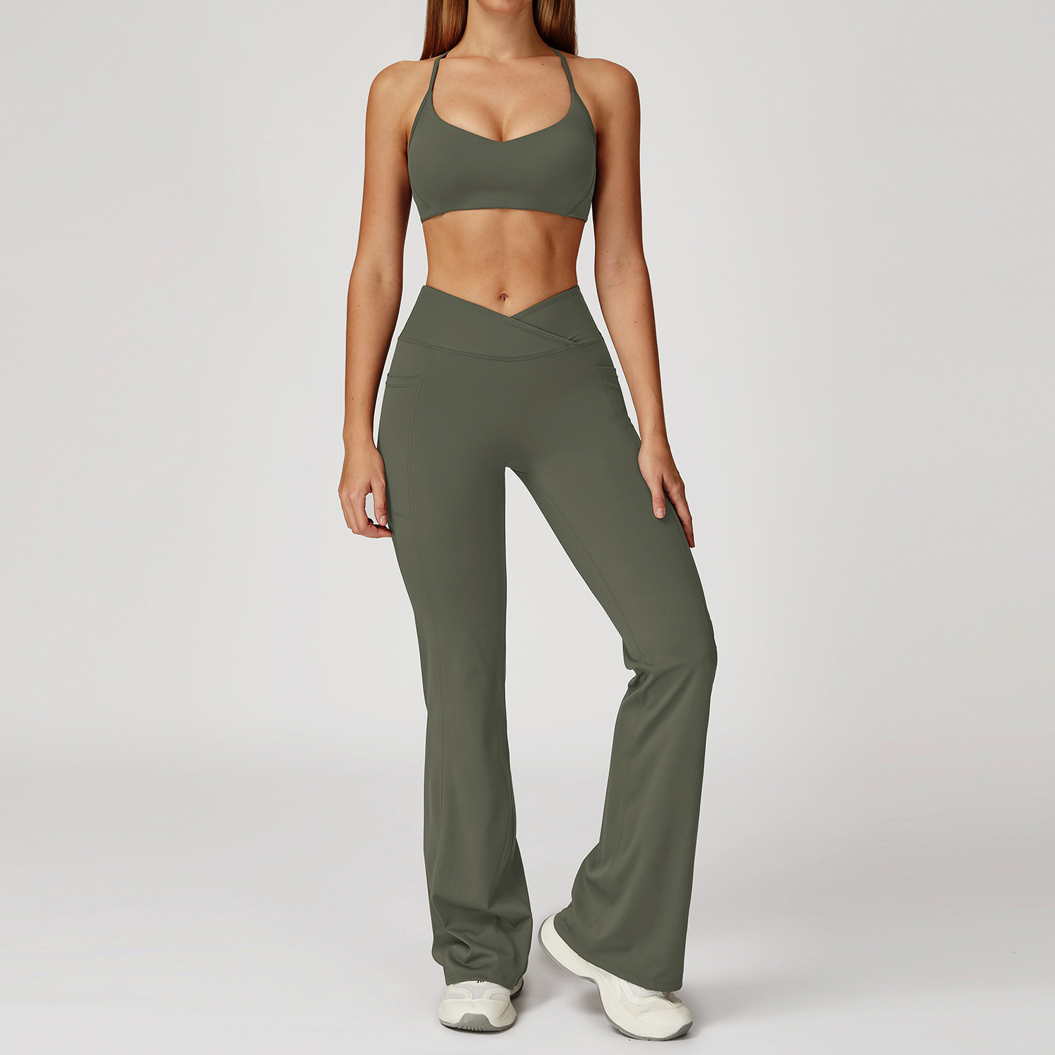 2043 Bra & 2030 Flare Panties - Cedar Green