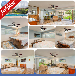 1stshine quạt trần ánh sáng kéo chuỗi 3 tốc độ cổ điển AC 5 MDF Lưỡi quạt trần trong nhà với ánh sáng - Product Image 6