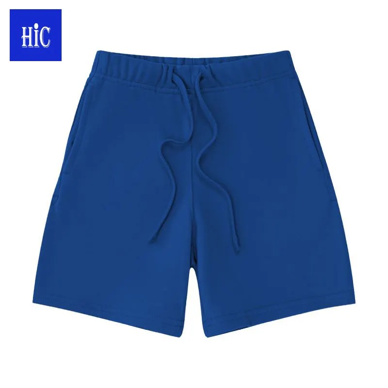 HIC 380G cotton street shorts sports shorts custom logo unisex drawstring vintage solid color men's shorts