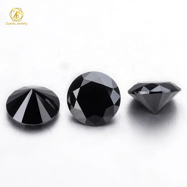 Свободный драгоценный камень круглой формы большого размера 14 мм 18 мм дешевая цена 3 мм 4 мм 5 мм 6,5 мм черный цвет Муассанит алмаз для теннисной цепи