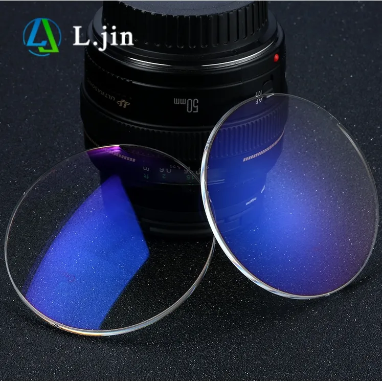 แว่นตาเรซินออปติคอล1.56บล็อกสีฟ้า UV400 + Aspheric ophthalmic HMC เลนส์แว่นสายตาเคลือบสีฟ้า