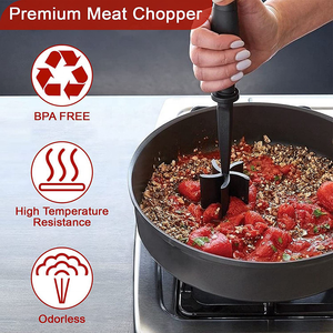 2024 Multi-functional Meat Chopper Potato Salad Tomato Chopper Rice Mixer Grinding Spatula Heat Resistant Meat <strong>Masher</strong> - Product Image 4