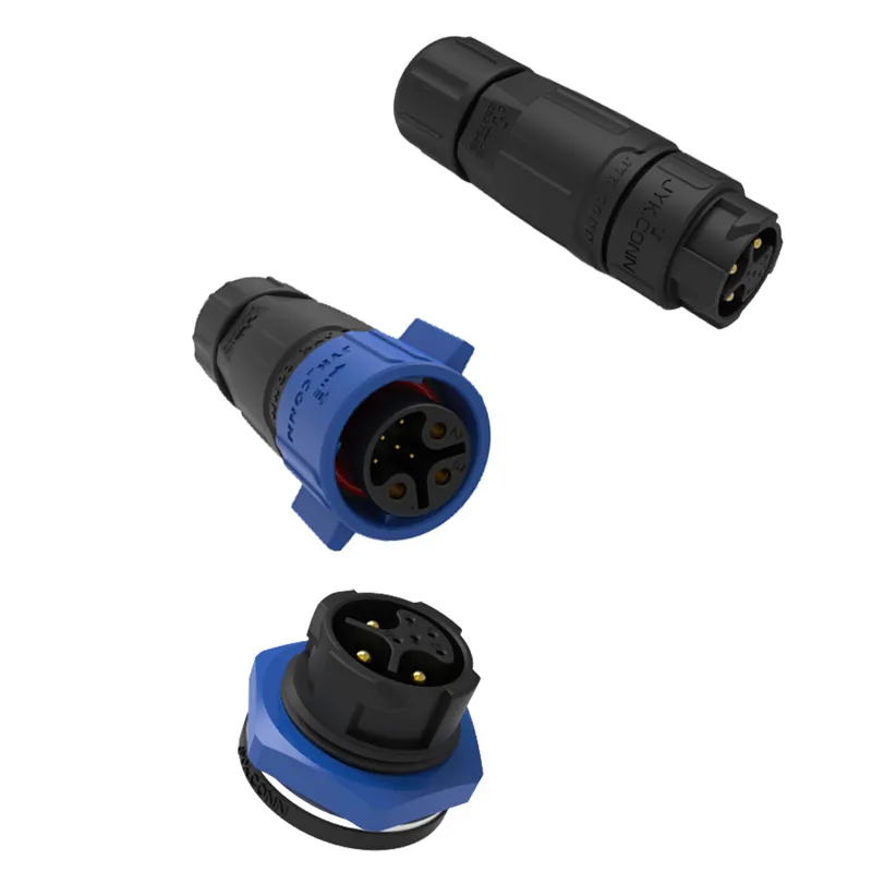 Conector impermeable JQ19 de 2 pines, 3/4/5/6/7/9 Pines, Conector de cable de alimentación IP68, enchufe macho y conector hembra