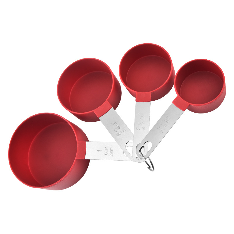 Red large 4-piece measuring cup
