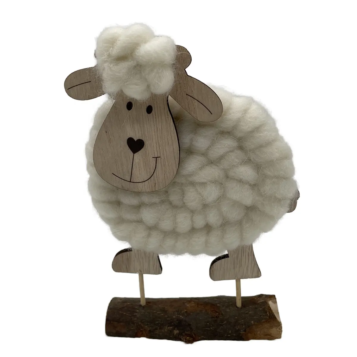 Pasqua decorazione di pecore artigianali in legno
