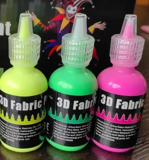 Factory Direct Sales 30ML Fluorescent Puffy Fabric Paint Puffy Paint for DIY
