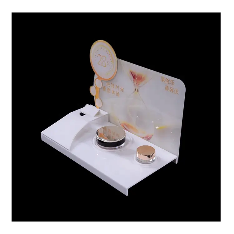 Diseño personalizado belleza cuidado de la piel soporte de exhibición Perfume muestra encimera acrílico cosmético maquillaje soporte de exhibición para la tienda