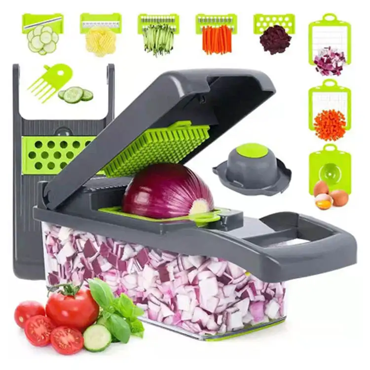 10 In 1 All In One Manual Full Star Multifunctional Mandoline Slicer Vegetable Onion Cutter And Veggie Chopper Set For Kitchen