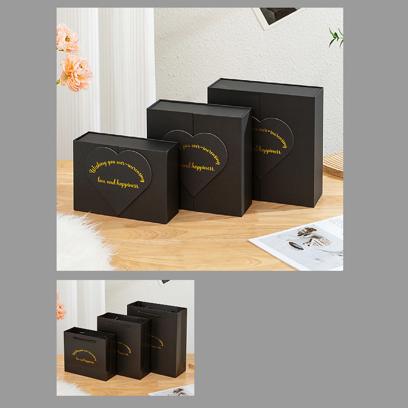 Black empty box + handbag