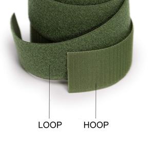 Correa elástica ajustable de nailon de alta frecuencia verde coser en rollo de gancho y bucle de 2 pulgadas no adhesivo para casco de mochila