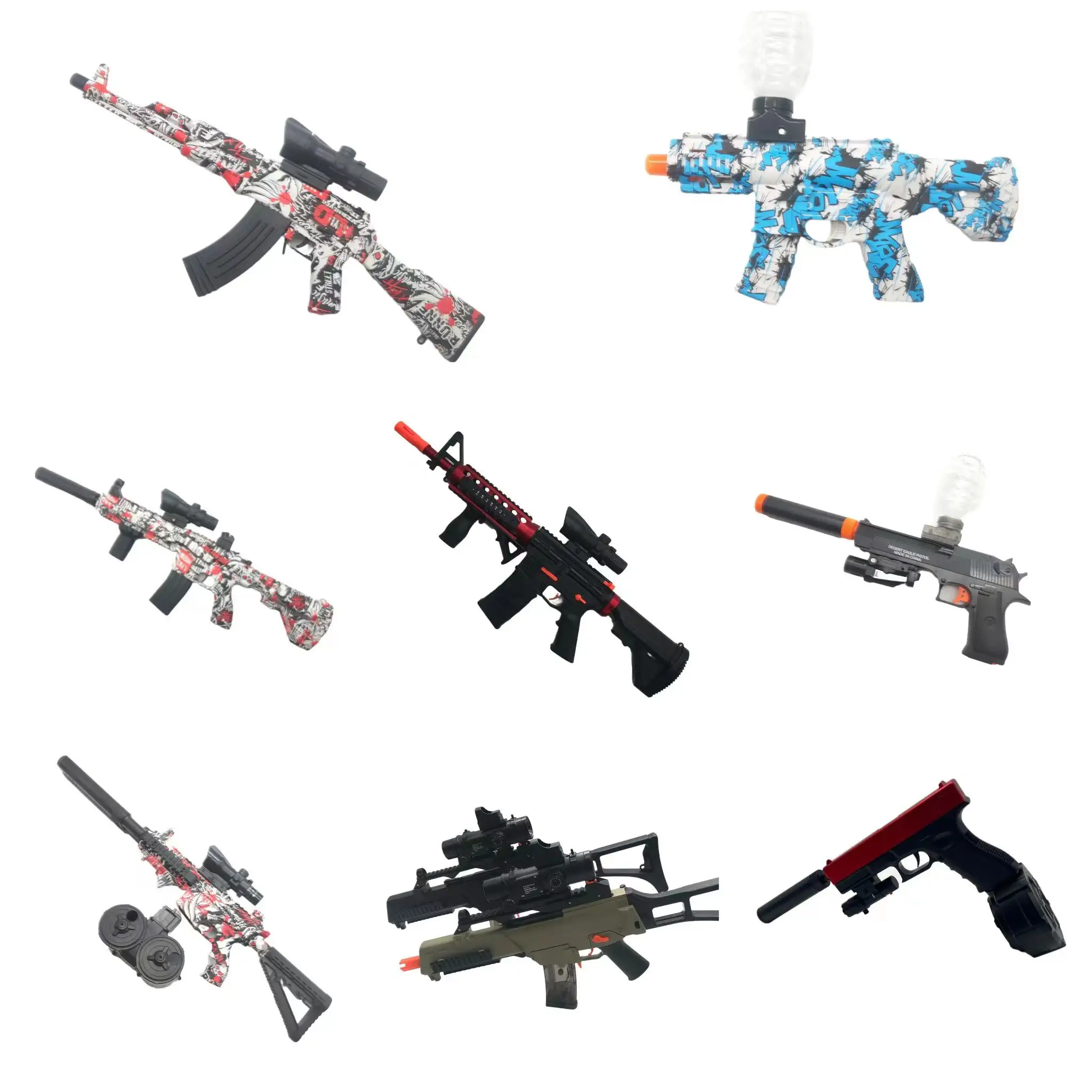 Pistolas de brinquedo para crianças, pistola de airsoft mp7 de metal real, pistola de balines de metal mp5k blaster gel, arma de brinquedo para crianças