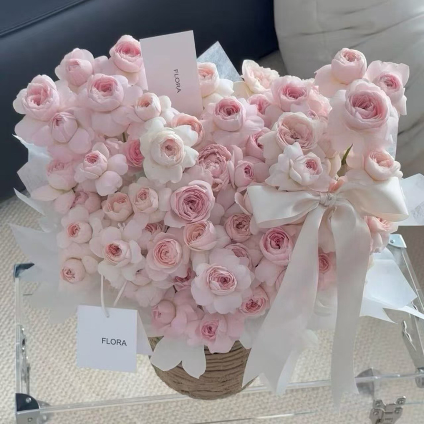 qing shuang wen yue woven basket-52 mixed flowers