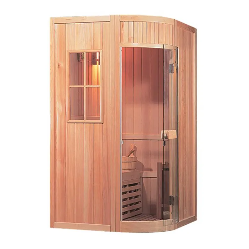 Sauna de vapor tradicional de uso doméstico, Sauna con dobladillo, estufa de Sauna Harvia y piedra