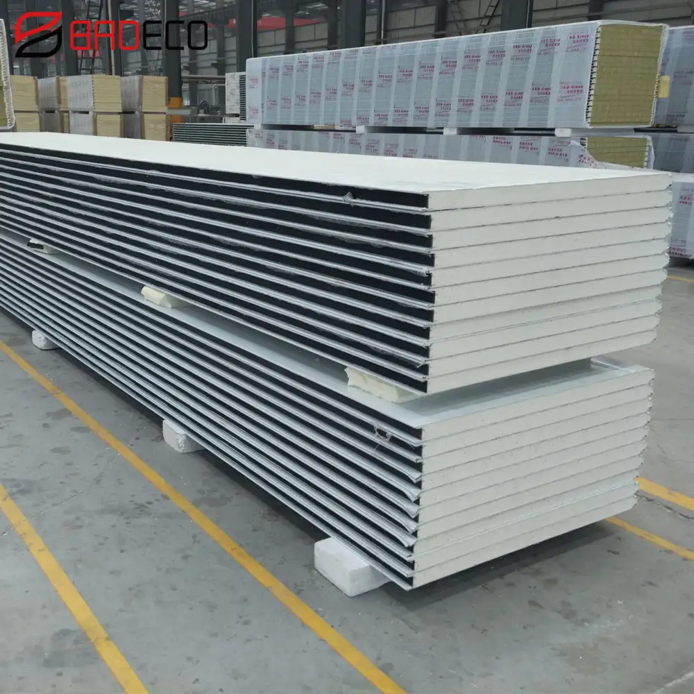 PU rock wool insulation sandwich panel roof sheet galvanized steel corrugated roof panel