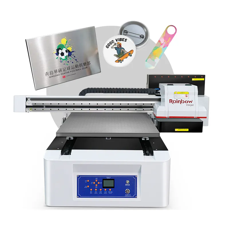 Flatbed A1 Printer UV 6090 3/4 1600 Dx8 kepala cetak Logo industri cetak kartu bisnis Printer Flatbed UV