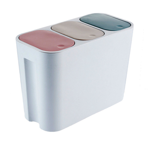 Bote de basura de plástico emergente, separación de 3 contenedores, clasificación pop-up, gran oferta - Product Image 1