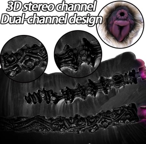 Fantasie Volwassen Dual-Channel Heren Masturbator Harig Anatomisch Ontwerp Sextoy Voor Mannen Groot Avontuur Prop - Product Image 5