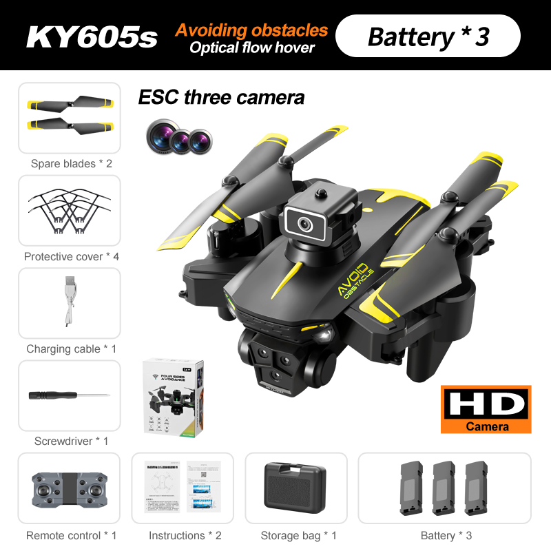 Yellow-three batteries