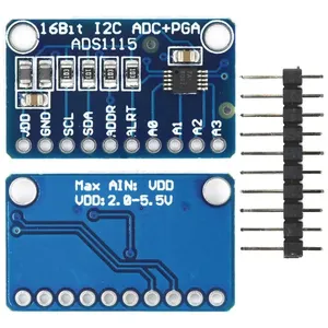 16 Bit I2C ADS1115 ADS1015 Modul ADC 4 Kanal mit Pro Gain Verstärker 2,0 V bis 5,5 V für Arduino RPi - Product Image 4