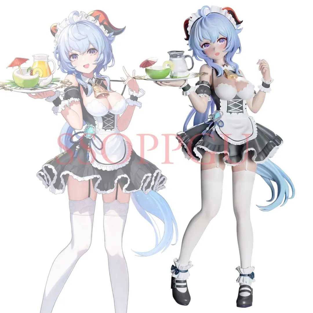 Anime Genshin Impact Ganyu Figure Maid 1/4 scala ragazza adulta figura PVC gioco periferiche figura collezione ciondolo modello giocattoli bambola