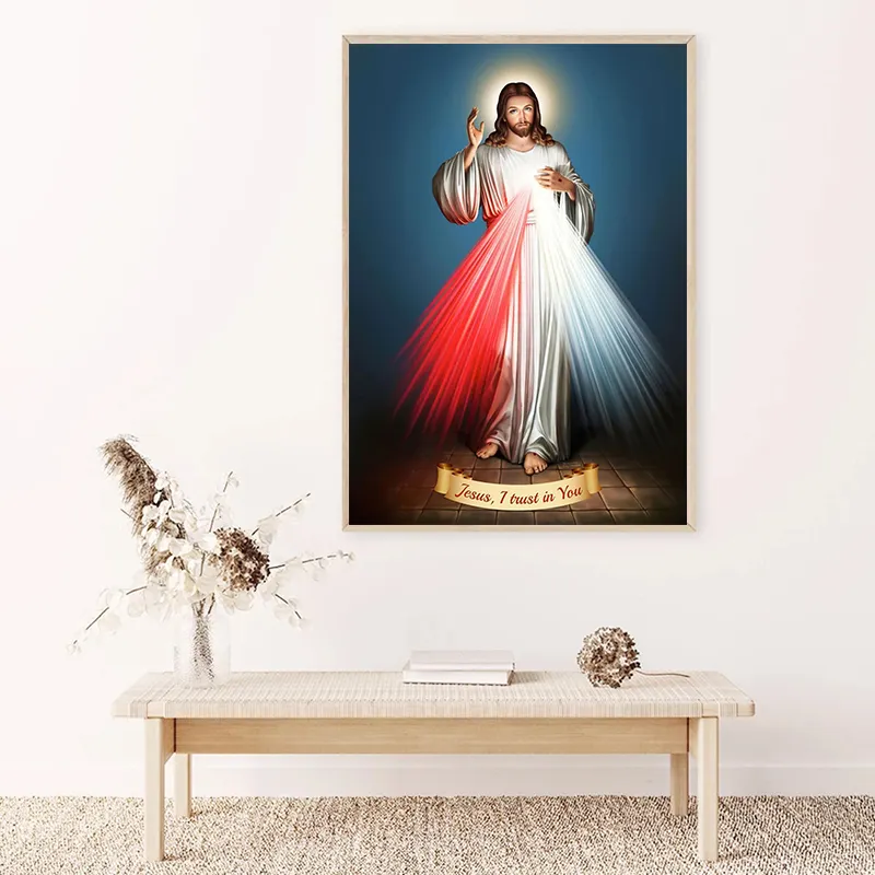 Modern Christian Jesus Canvas Painting Posters and Prints Catholic Painting Wall Art Pictures Cuadros for Living Room Decoration