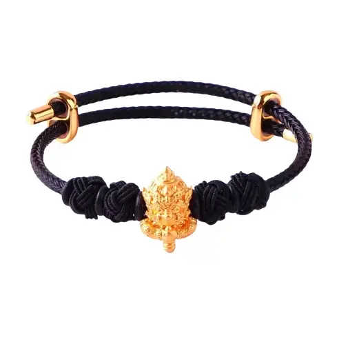 Mejor precio joyería de moda pulseras de mujer Thao Wessuwan encanto pulsera 99.99% Oro Negro correa hecha en Tailandia