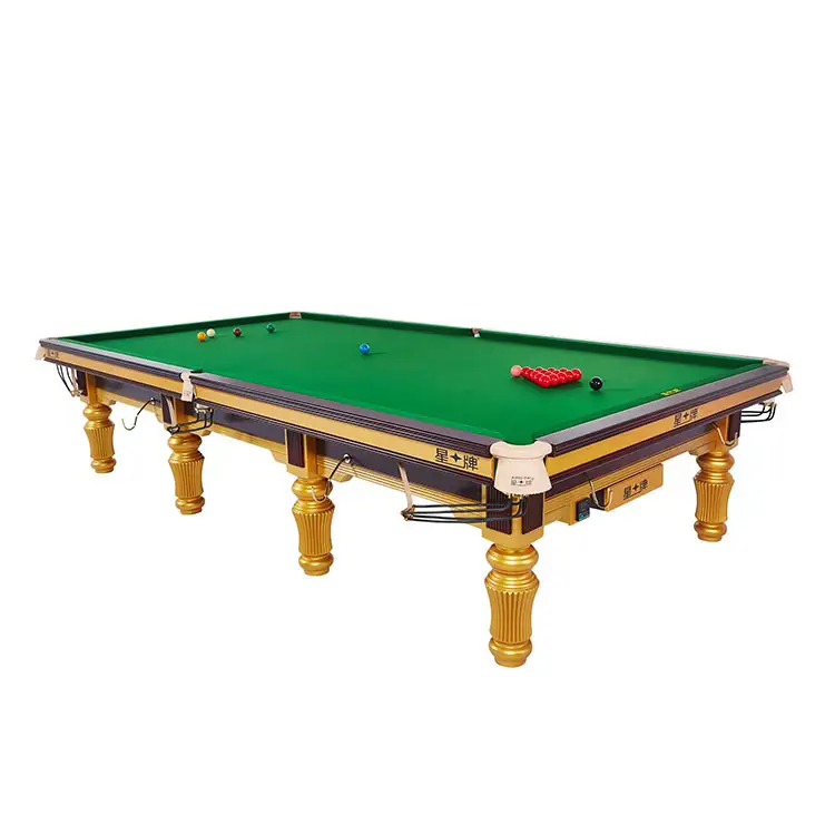 Uluslararası standart katı ahşap çerçeve altın kayrak siyah 9ft 10ft 12ft tenis snooker bilardo masa bilardo masaları oyunları