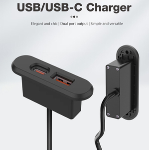 USB masaüstü şarj cihazı gömülü ABS ile tip-c ve 9V/2A giriş 5W 18W çıkış gücü dahili USB şarj soketi mobilya için - Product Image 2