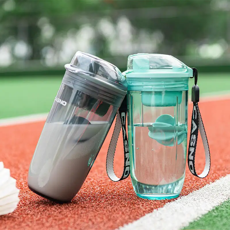 Botella Mezcladora de café sin Bpa para gimnasio, tritán recipiente de plástico, con vasos de agua de proteína, con bola mezcladora de Gel PP, nuevo diseño 2023