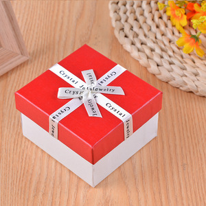 Geri dönüşümlü toptan özel Logo hediye takı saat paketleme karton kutu ucuz kare küçük hediye kağıt kutuları ile ipek kurdele - Product Image 4