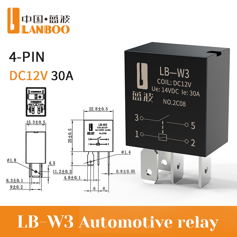 12V/4Pin/1NO/30A Automotive Relay
