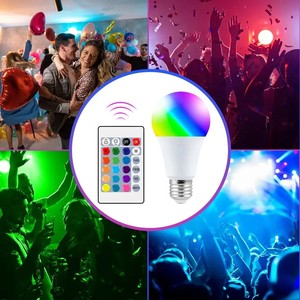 16 renkler RGB ampul LED renkli ampul E27 220V ev aydınlatma dim 24 anahtar uzaktan kumanda akıllı lamba atmosfer ışığı - Product Image 6