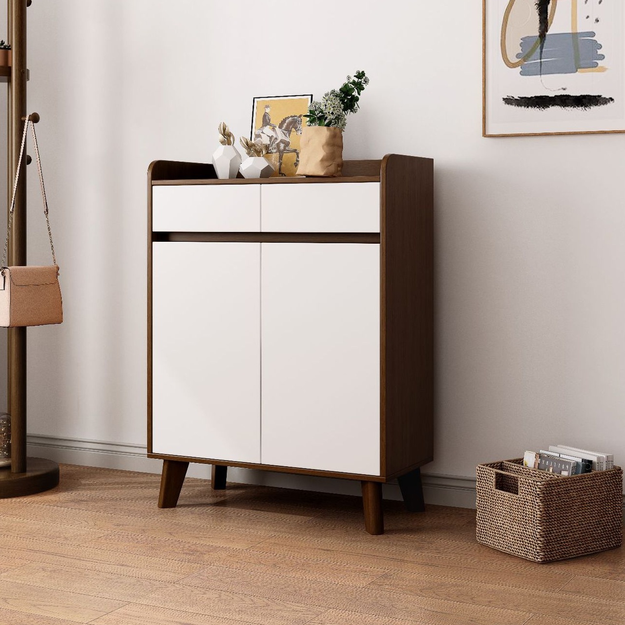 Walnut and White