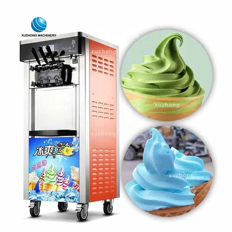 ポータブル3フレーバーソフトサーブアイスクリームマシン複数色選択アイスクリームマシン中国のアイスクリームマシン価格