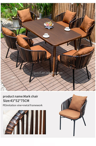 Conjunto de muebles de jardín de ratán Silla de comedor Marco de aluminio Restaurante Sillas al aire libre