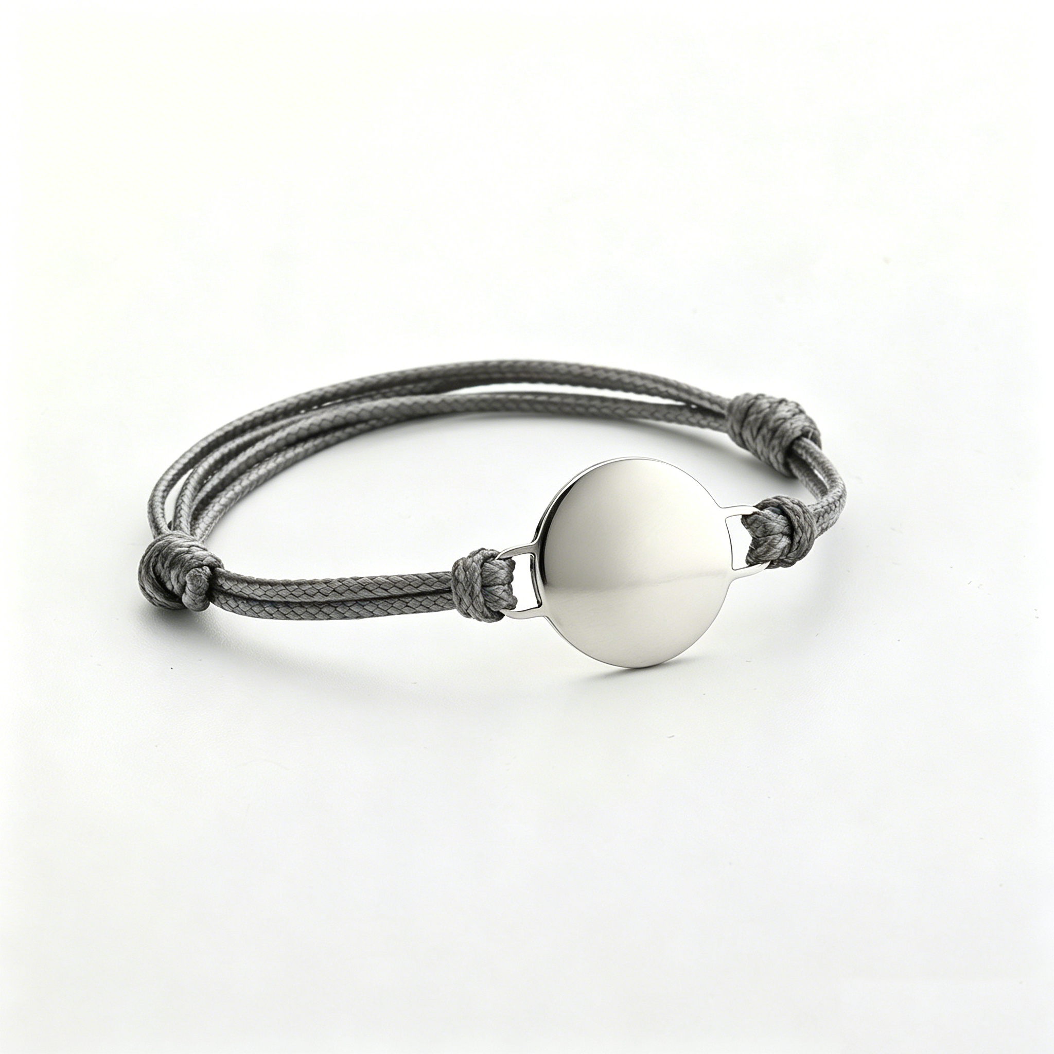 Grey Cord+Silver Charm