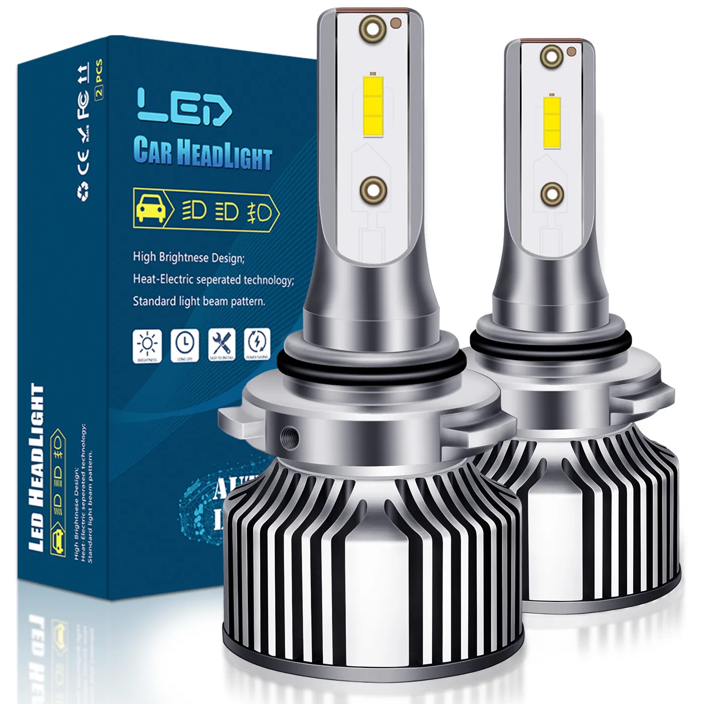 Super Bright 10000 Lumen White Yellow Fog Light Bulb H4 H7 Led 880 H1 H3 9005 9006 H11 High Beam Low Beam Auto Car Led Headlight