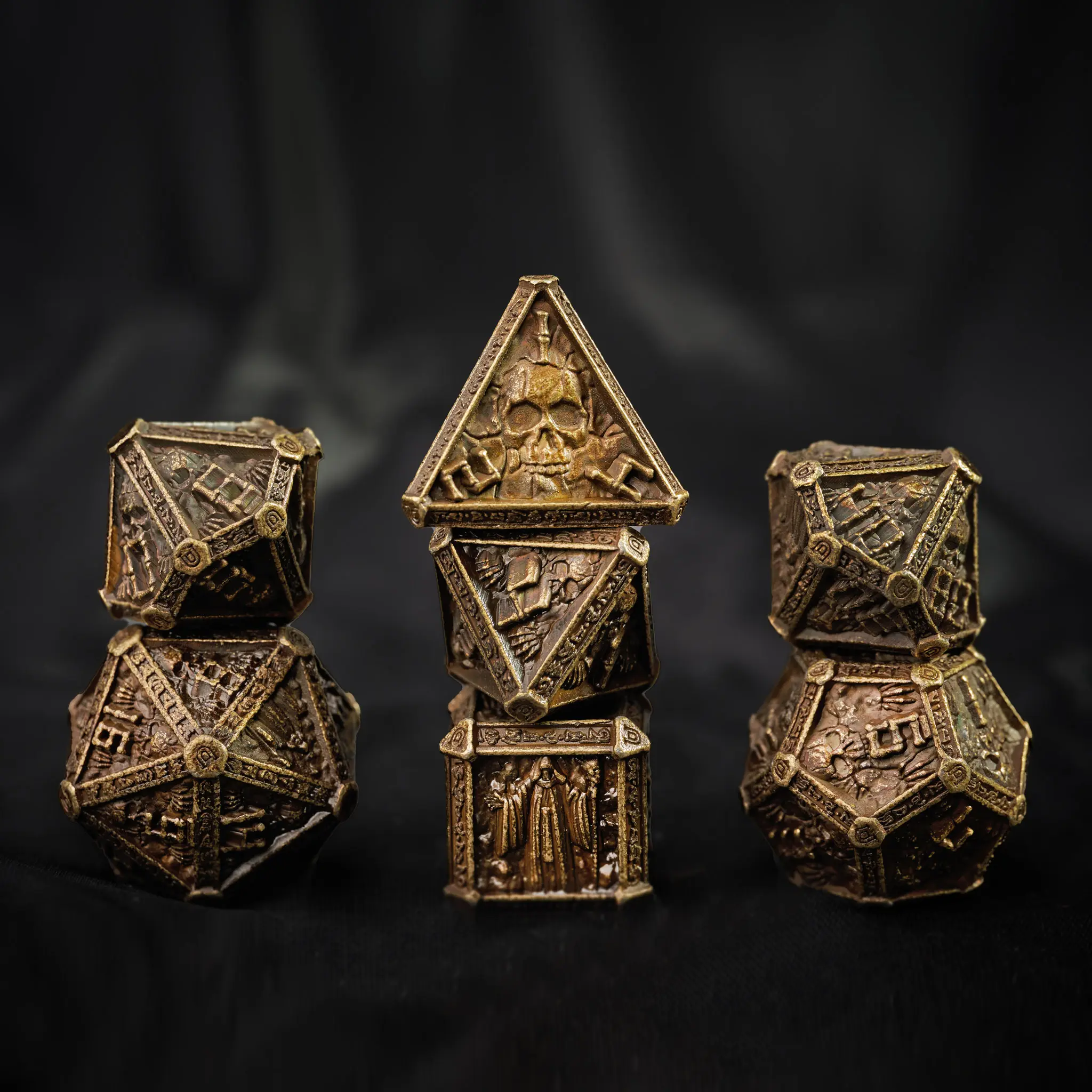 Dadi in metallo poliedrico da 7 pezzi che giocano a giochi RPG D & D per dadi Dungeons and Dragons