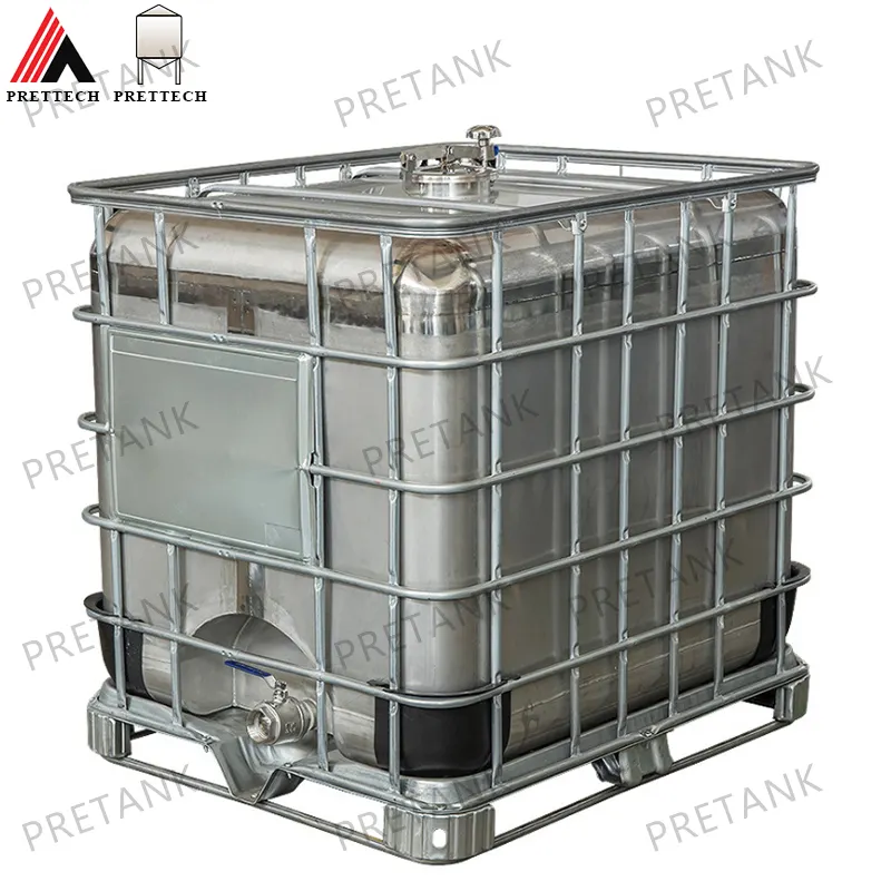 Cadre en métal de réservoir de navire d'eau chimique de l'acier inoxydable 1000l SUS304/316L IBC pour le traitement chimique de stockage des eaux usées