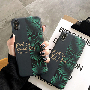 เคสโทรศัพท์ประกบลายใบตองแนวย้อนยุค,เคสฝาหลังโทรศัพท์แบบเต็มตัวสำหรับ iPhone 11 Pro XR XS Max 6 7 8 Plus X Soft IMD - Product Image 3