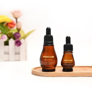 ขวดปิเปตทรงน้ำเต้า10มล. 20มล. 30มล. ขวดแก้วหยดสีเหลืองอำพันสามารถนำไปรีไซเคิลได้สำหรับน้ำมันหอมระเหย - Product Image 2