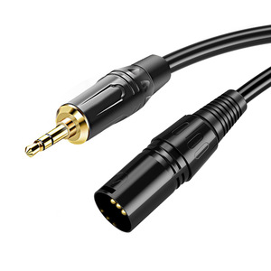 3m profesyonel 3.5mm erkek <span class=keywords><strong>Jack</strong></span> XLR <span class=keywords><strong>3PIN</strong></span> erkek ses kablosu siyah PVC ceket hoparlörler için mikrofonlar monitörler projektörler
