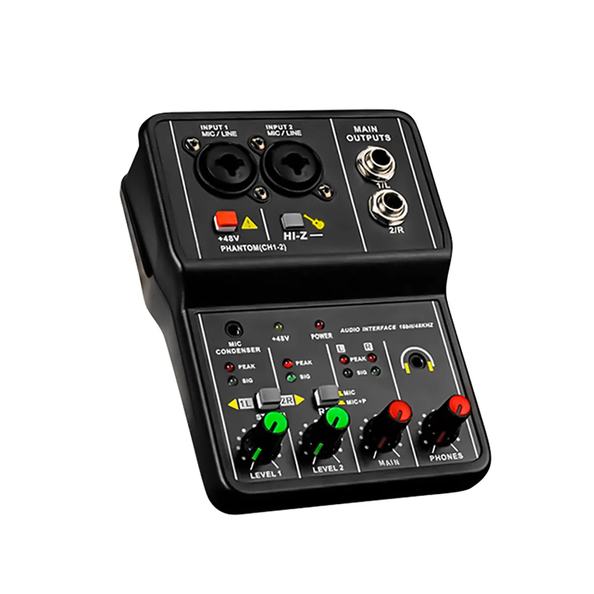 Mini Audio Interface Profession elle Sound konsole 2 Kanäle Aufnahme und Anordnung USB-Soundkarte