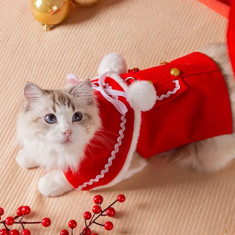 Jaket Natal Halloween musim gugur musim dingin populer pakaian handuk dress up pakaian hewan peliharaan anjing kucing Natal