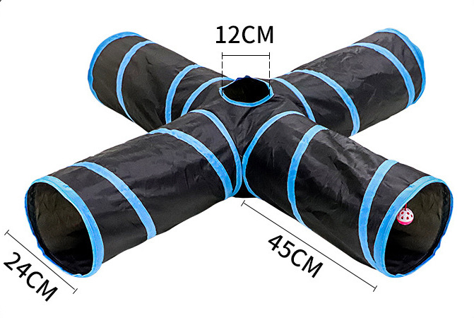 Tunnel pour chat à quatre voies avec papier sonore